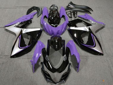 Violet Argent Noir Carénage Moto Suzuki GSXR 1000 2009-2016 Pas Chère