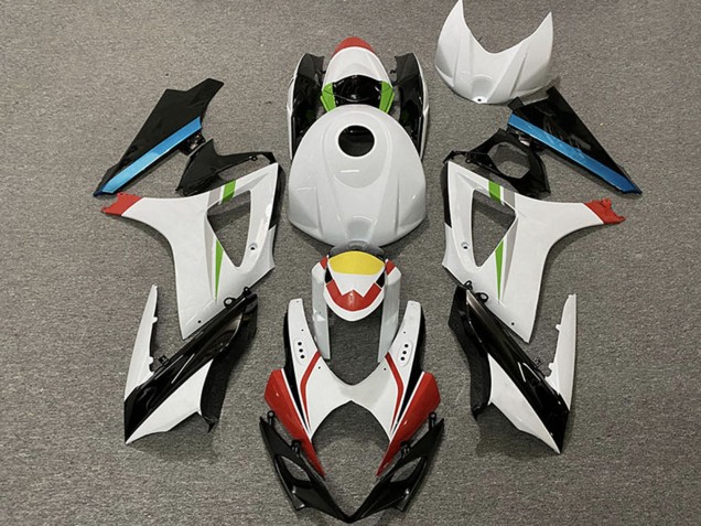 Blanc Rouge Jaune Bleu Noir Courses Carénage Moto Suzuki GSXR 1000 2007-2008