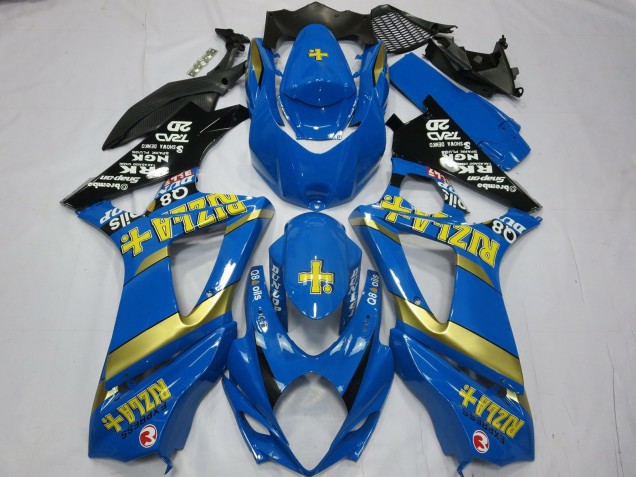 Bleu Or Noir Rizla Carénage Moto Suzuki GSXR 1000 2007-2008