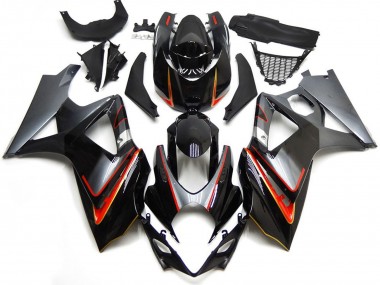 Noir Brillant Rouge Argent Carénage Moto Suzuki GSXR 1000 2007-2008 Pas Chère