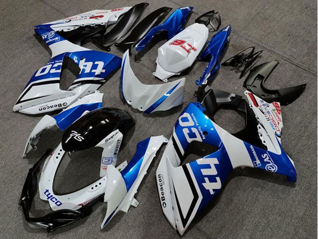 Blanc Bleu Noir Tyco Carénage Moto Suzuki GSXR 1000 2009-2016