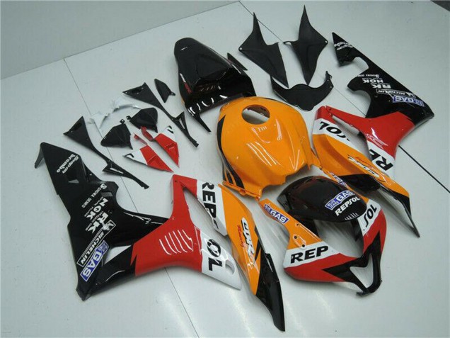 Orange Blanc Rouge Noir Brillant Repsol Kits Carénages Moto ABS Honda CBR600RR 2007-2008