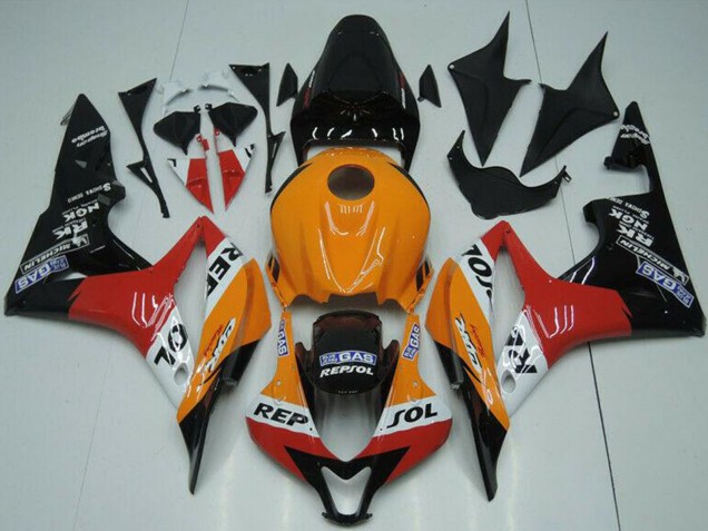 Orange Blanc Rouge Noir Brillant Repsol Kits Carénages Moto ABS Honda CBR600RR 2007-2008