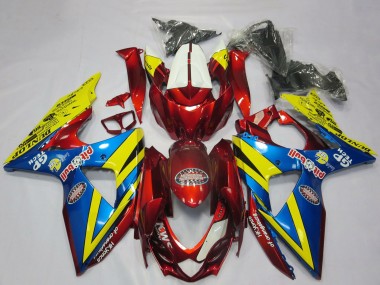 Jaune Rouge Bleu Carénage Moto Suzuki GSXR 1000 2009-2016 Pas Chère