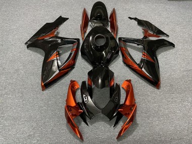 Noir Brillant Orange Carénage Moto Suzuki GSXR 600 / GSXR 750 2006-2007 Pas Chère
