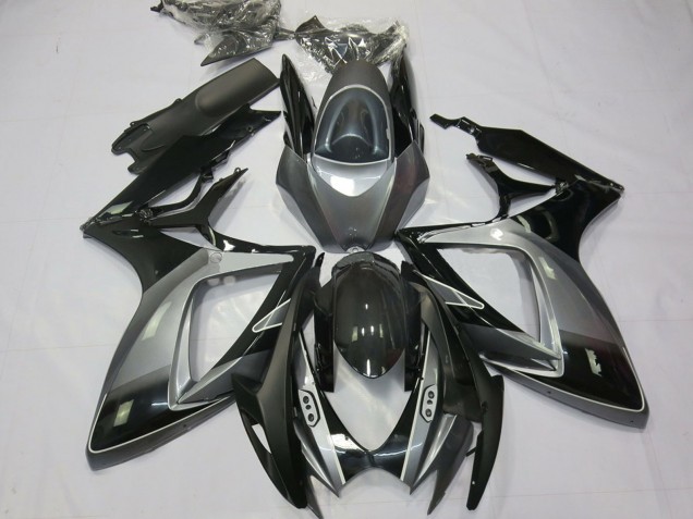Gris Noir Brillant Bande Carénage Moto Suzuki GSXR 600 / GSXR 750 2006-2007