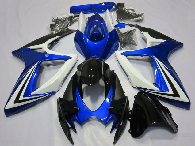 Blanc Bleu Noir Brillant Bande Carénage Moto Suzuki GSXR 600 / GSXR 750 2006-2007