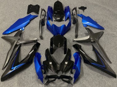 Bleu Gris Noir Brillant Carénage Moto Suzuki GSXR 600 / GSXR 750 2008-2010 Pas Chère