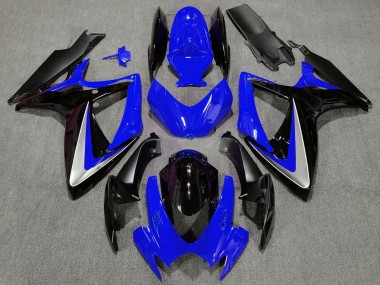Bleu Argent Noir Brillant OEM Style Carénages Moto Suzuki GSXR 600 / GSXR 750 2006-2007 Pas Chère
