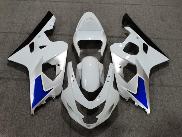 Blanc Bleu Noir Kits Carénages Moto Suzuki GSXR 600 / GSXR 750 2004-2005