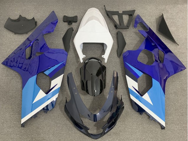 Blanc Bleu Noir Carénages Moto Suzuki GSXR 600 / GSXR 750 2004-2005