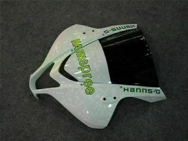 Blanc Vert Noir Brillant Hannspree Carénages Moto Honda CBR600RR 2007-2008 Pas Chère