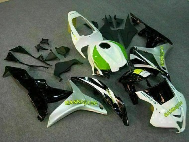 Blanc Vert Noir Brillant Hannspree Carénages Moto Honda CBR600RR 2007-2008 Pas Chère