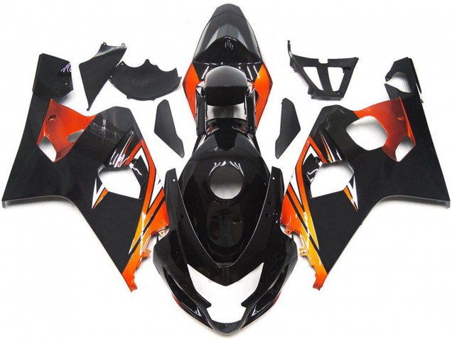 Noir Brillant Orange OEM Style Carénage Moto Suzuki GSXR 600 / GSXR 750 2004-2005