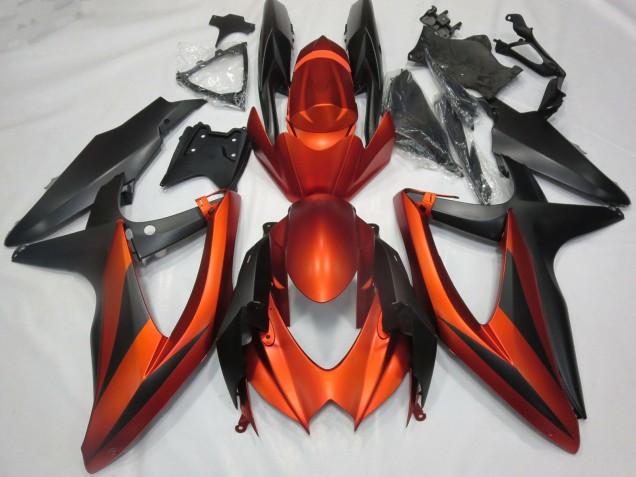 Burnt Orange Noir Mat Carénage Moto Suzuki GSXR 600 / GSXR 750 2008-2010