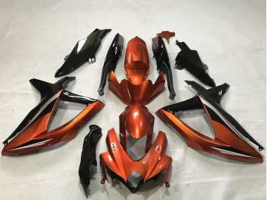 Burnt Orange Noir Brillant Carénage Moto Suzuki GSXR 600 / GSXR 750 2008-2010 Pas Chère