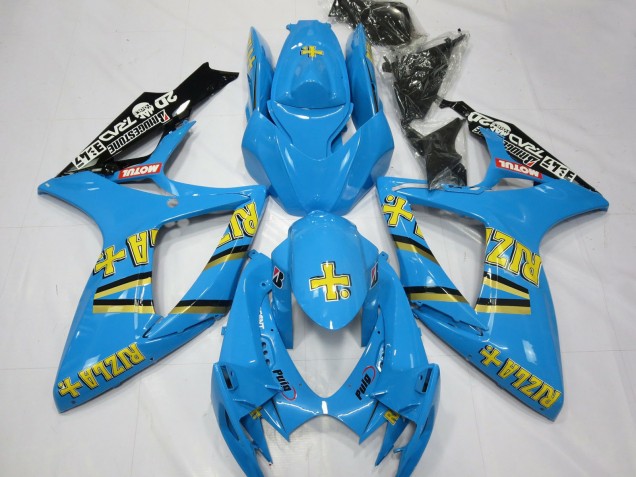 Bleu Clair Noir Jaune Rizla Carénage Moto Suzuki GSXR 600 / GSXR 750 2006-2007