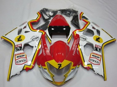 Blanc Rouge Jaune Carénage Moto Suzuki GSXR 600 / GSXR 750 2004-2005 Pas Chère