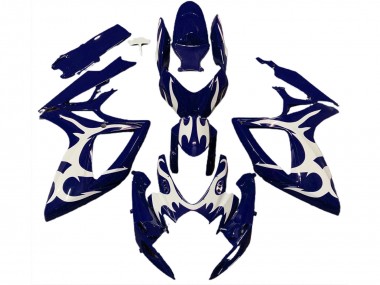 Bleu Foncé Blanc Design Carénage Moto Suzuki GSXR 600 / GSXR 750 2006-2007 Pas Chère