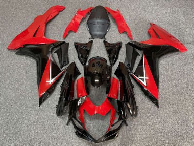 Rouge Noir Brillant Carénages Moto ABS Suzuki GSXR 600 / GSXR 750 2011-2024 Pas Chère