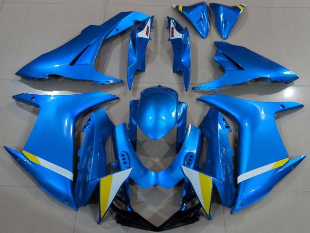 Bleu Blanc Jaune Carénages Moto Suzuki GSXR 600 / GSXR 750 2011-2024