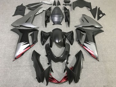 Gris Argent Noir Brillant Carénage Moto Suzuki GSXR 600 / GSXR 750 2011-2024 Pas Chère