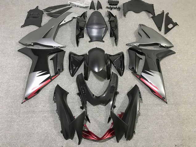 Gris Argent Noir Brillant Carénage Moto Suzuki GSXR 600 / GSXR 750 2011-2024