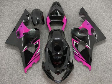 Noir Brillant Rose Carénage Moto Suzuki GSXR 600 / GSXR 750 2004-2005 Pas Chère