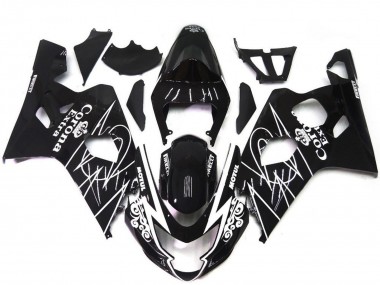 Noir Brillant Blanc Corona Style Carénage Moto Suzuki GSXR 600 / GSXR 750 2004-2005 Pas Chère