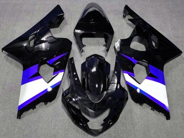 Noir Brillant Bleu Blanc Carénage Moto Suzuki GSXR 600 / GSXR 750 2004-2005 Pas Chère