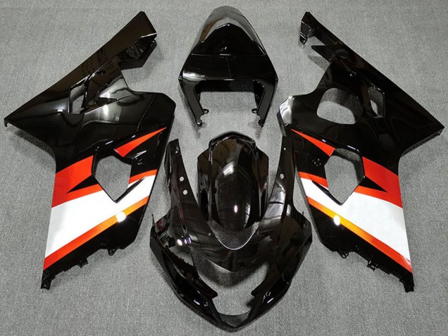 Noir Brillant Orange Blanc Carénage Moto Suzuki GSXR 600 / GSXR 750 2004-2005