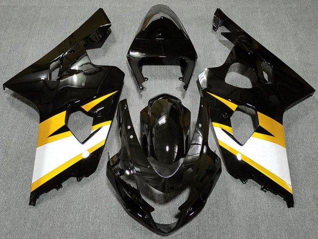 Noir Brillant Jaune Blanc Carénage Moto Suzuki GSXR 600 / GSXR 750 2004-2005
