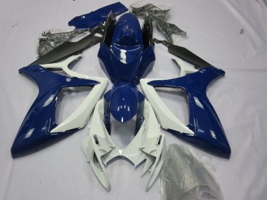 Bleu Blanc Noir Carénage Moto Suzuki GSXR 600 / GSXR 750 2006-2007 Pas Chère