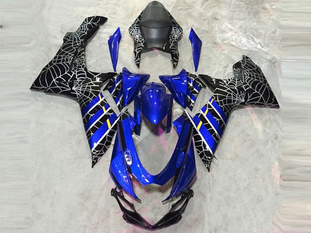 Bleu Noir Araignée Carénage Moto Suzuki GSXR 600 / GSXR 750 2011-2024