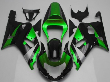 Vert Argent Noir Brillant Carénages Moto Suzuki GSXR 600 / GSXR 750 2001-2003 Pas Chère
