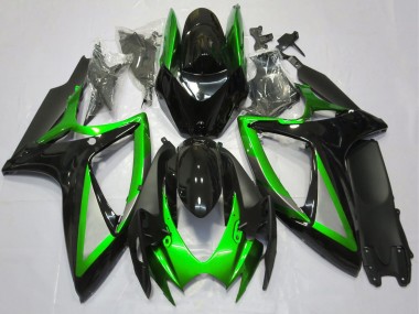 Vert Noir Brillant Noir Mat Carénages Moto Suzuki GSXR 600 / GSXR 750 2006-2007 Pas Chère