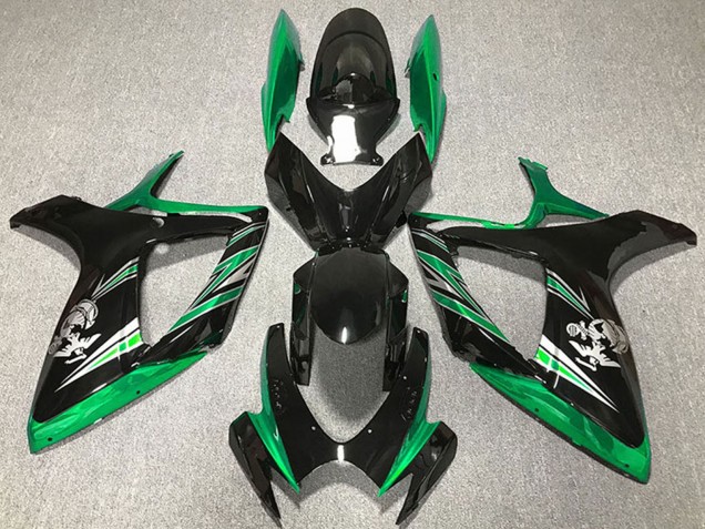 Vert Noir Brillant Carénage Moto Suzuki GSXR 600 / GSXR 750 2006-2007