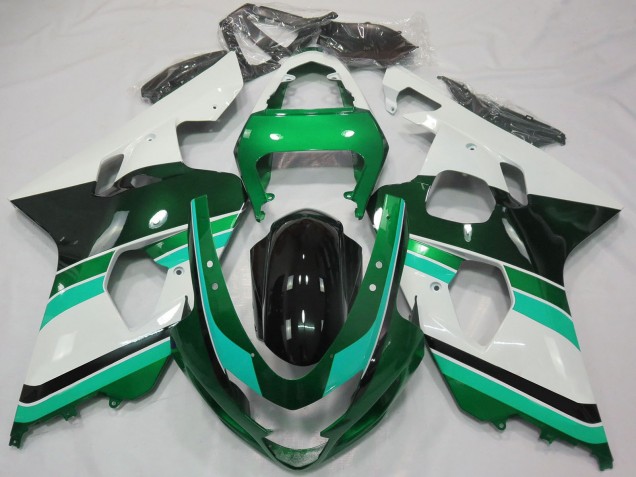 Vert Brillant Vert Blanc Carénage Moto Suzuki GSXR 600 / GSXR 750 2004-2005