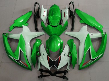 Blanc Vert Noir Rouge Carénage Moto Suzuki GSXR 600 / GSXR 750 2008-2010 Pas Chère