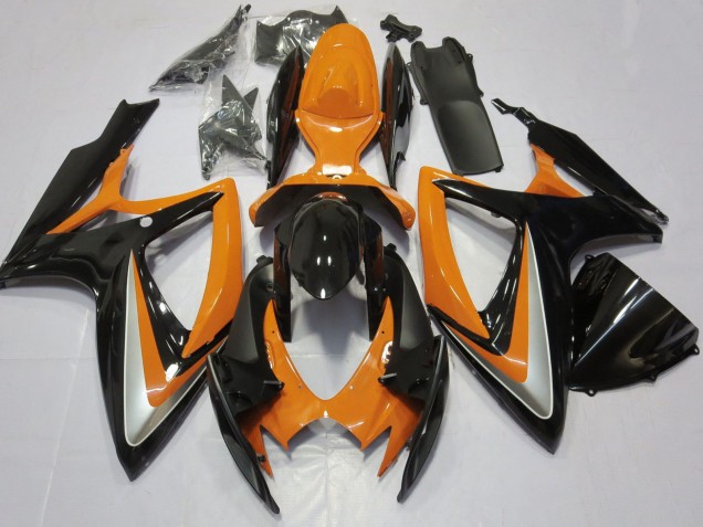 Orange Noir Brillant Carénages Moto Suzuki GSXR 600 / GSXR 750 2006-2007