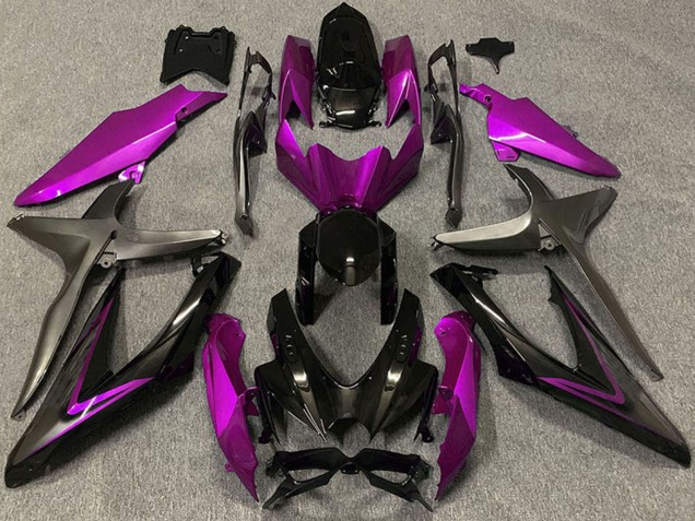 Rose Noir Brillant Noir Mat Carénage Moto Suzuki GSXR 600 / GSXR 750 2008-2010