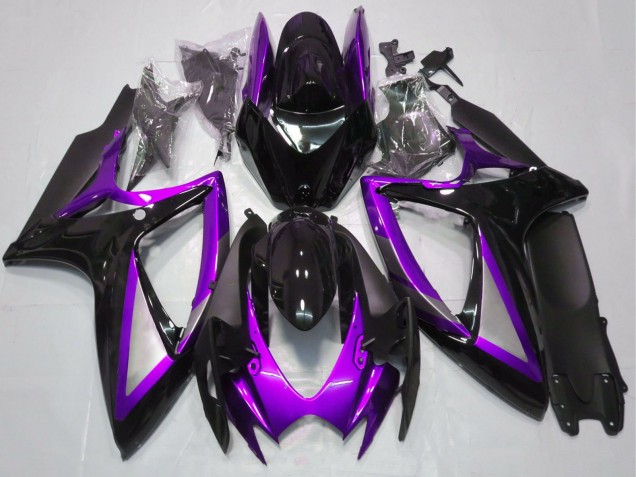 Violet Noir Brillant Noir Mat Carénage Moto Suzuki GSXR 600 / GSXR 750 2006-2007