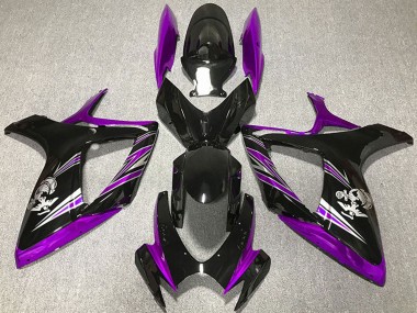 Violet Noir Brillant Carénages Moto Suzuki GSXR 600 / GSXR 750 2006-2007 Pas Chère