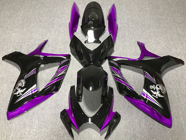 Violet Noir Brillant Carénages Moto Suzuki GSXR 600 / GSXR 750 2006-2007