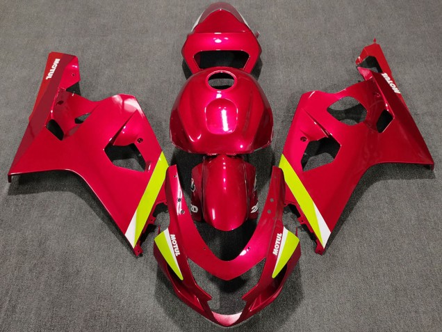 Rouge Jaune Blanc Carénage Moto Suzuki GSXR 600 / GSXR 750 2004-2005