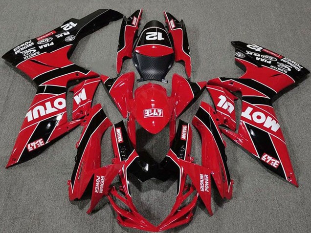 Rouge Noir Motul Carénage Moto Suzuki GSXR 600 / GSXR 750 2011-2024