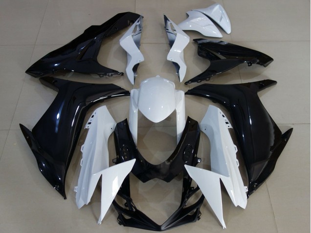 Blanc Noir Brillant Carénage Moto Suzuki GSXR 600 / GSXR 750 2011-2024