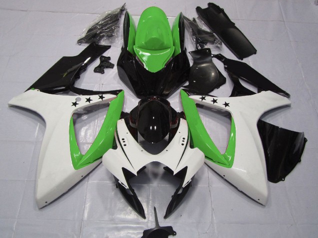 Vert Blanc Noir Brillant Étoile Carénage Moto Suzuki GSXR 600 / GSXR 750 2006-2007