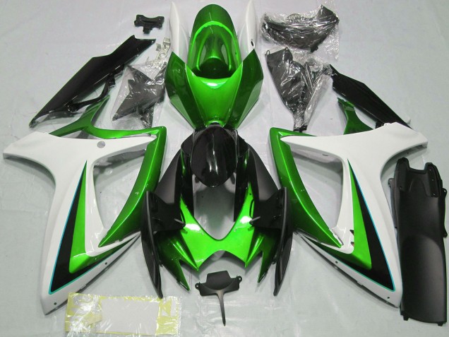 Vert Blanc Noir Brillant Carénage Moto Suzuki GSXR 600 / GSXR 750 2006-2007