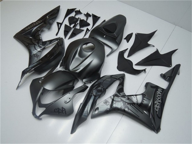 Noir Mat Graffiti Carénage Moto Honda CBR600RR 2007-2008
